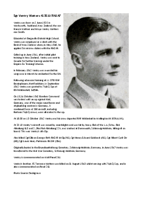 A preview of a PDF biography for Watters, Ventry